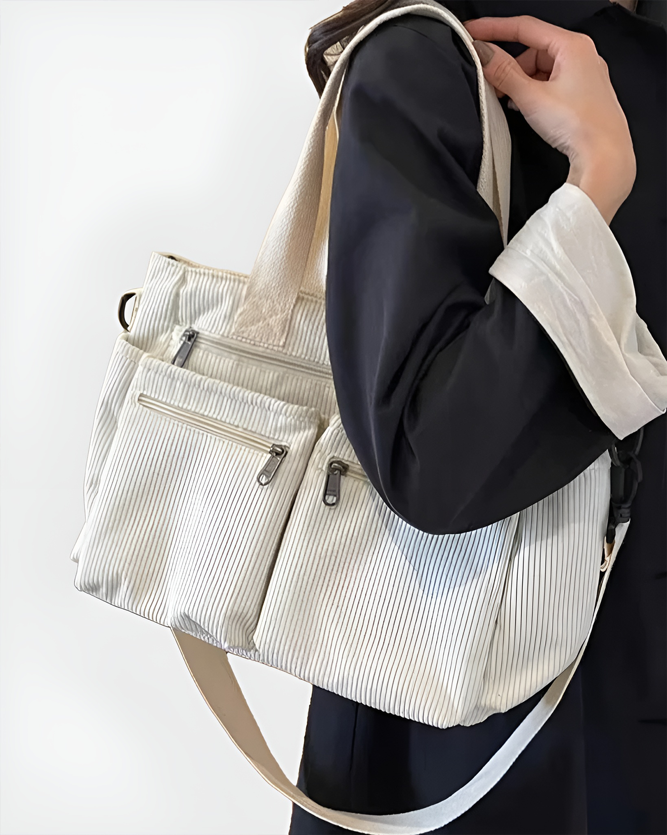 Camille | Sac Tote En Velours Côtelé Élégant Et Pratique