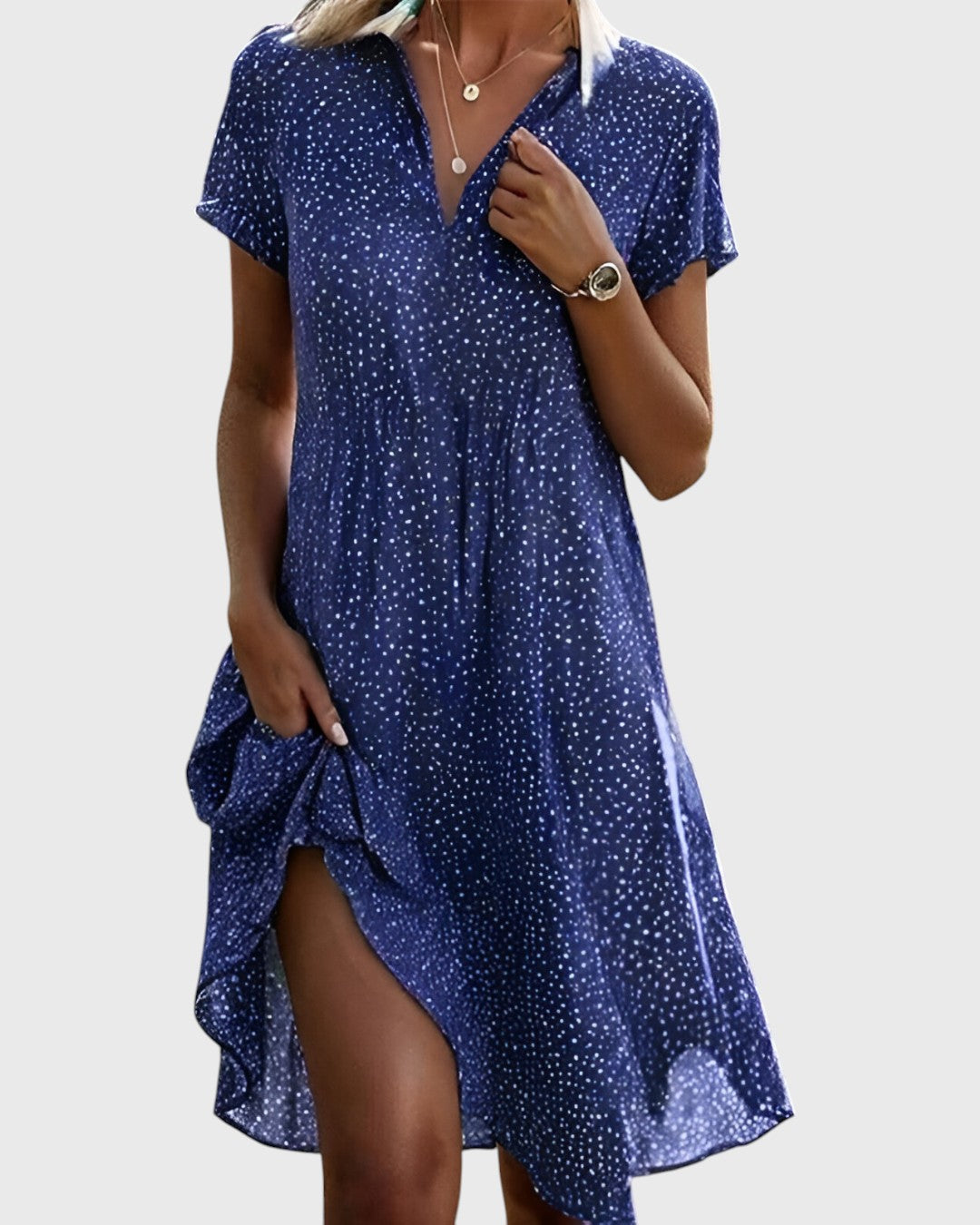 Roselle | Robe Midi À Pois Moderne
