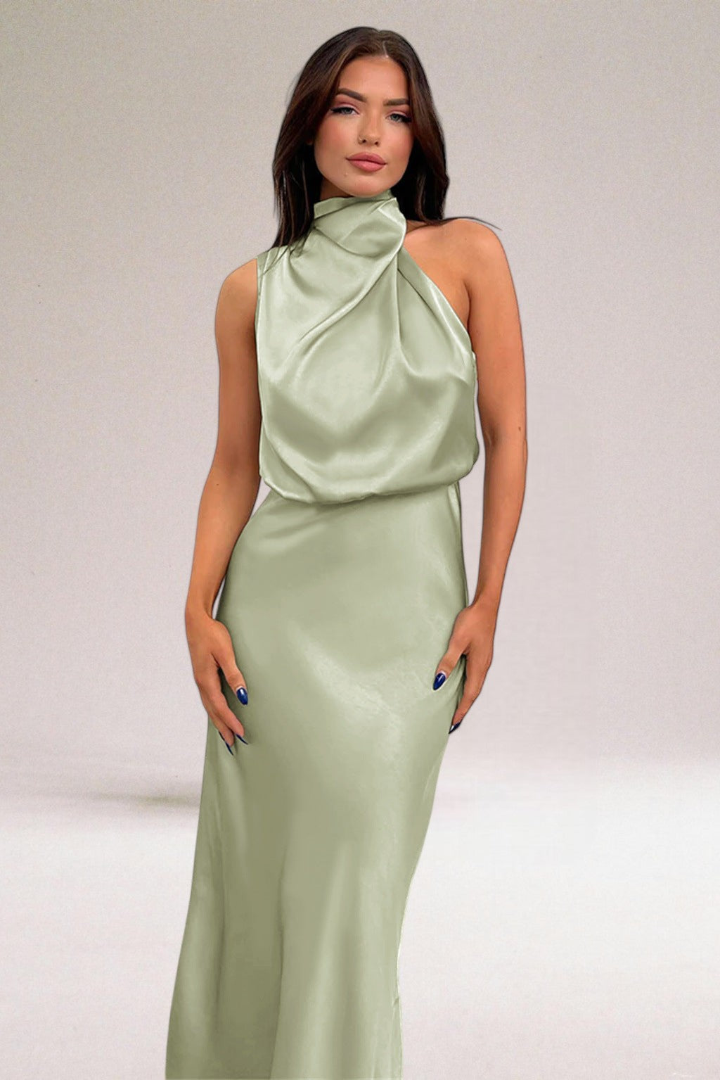 Lenoir | Robe glamour en satin avec licou