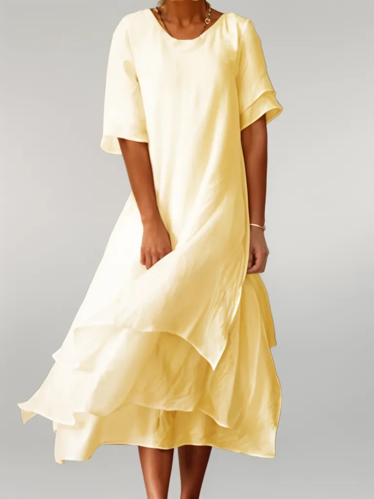 Isilde | Robe Longue Élégante en Coton