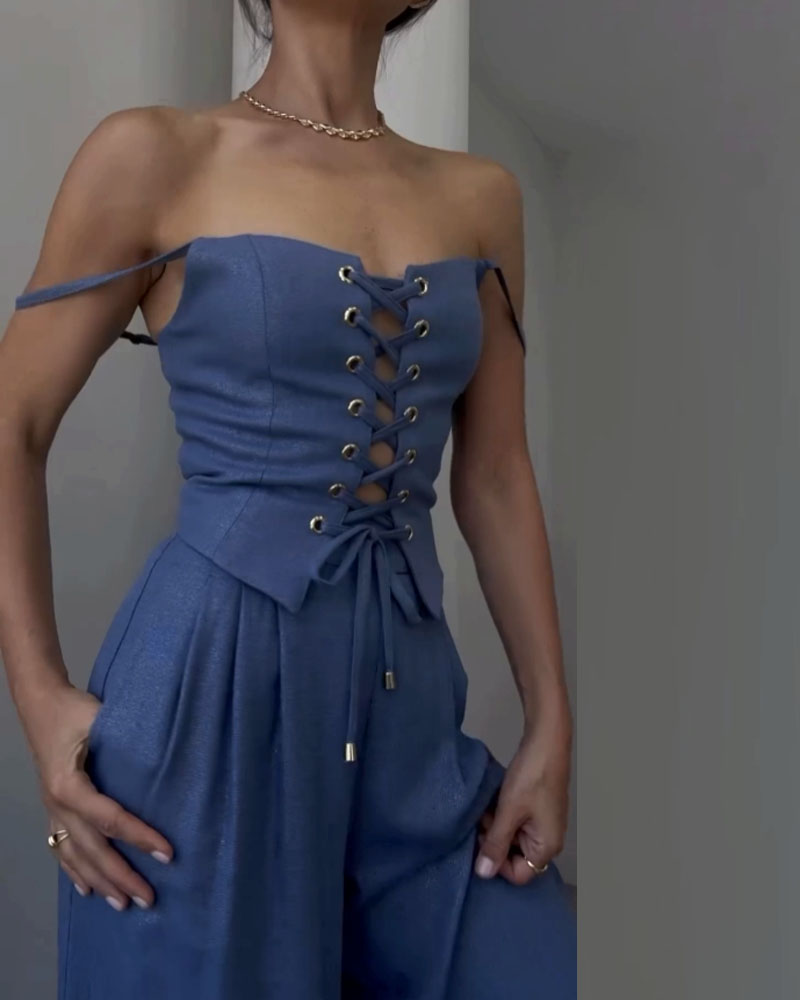 Ensemble Décontracté | Haut Noué Et Pantalon Fluide