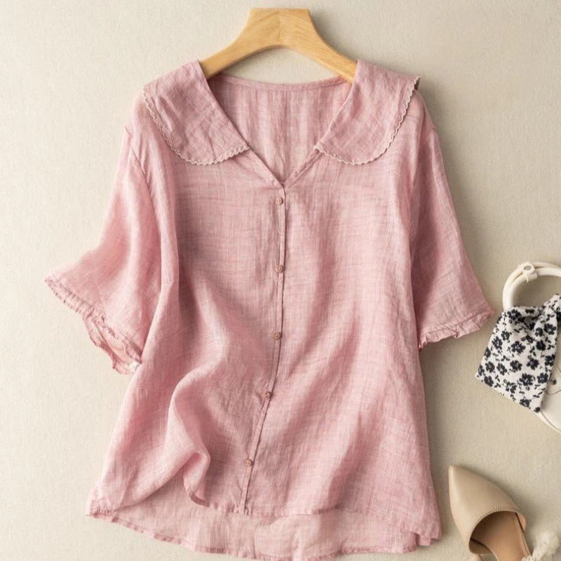 Aire | Chemise En Lin Légère Avec Col Festonné