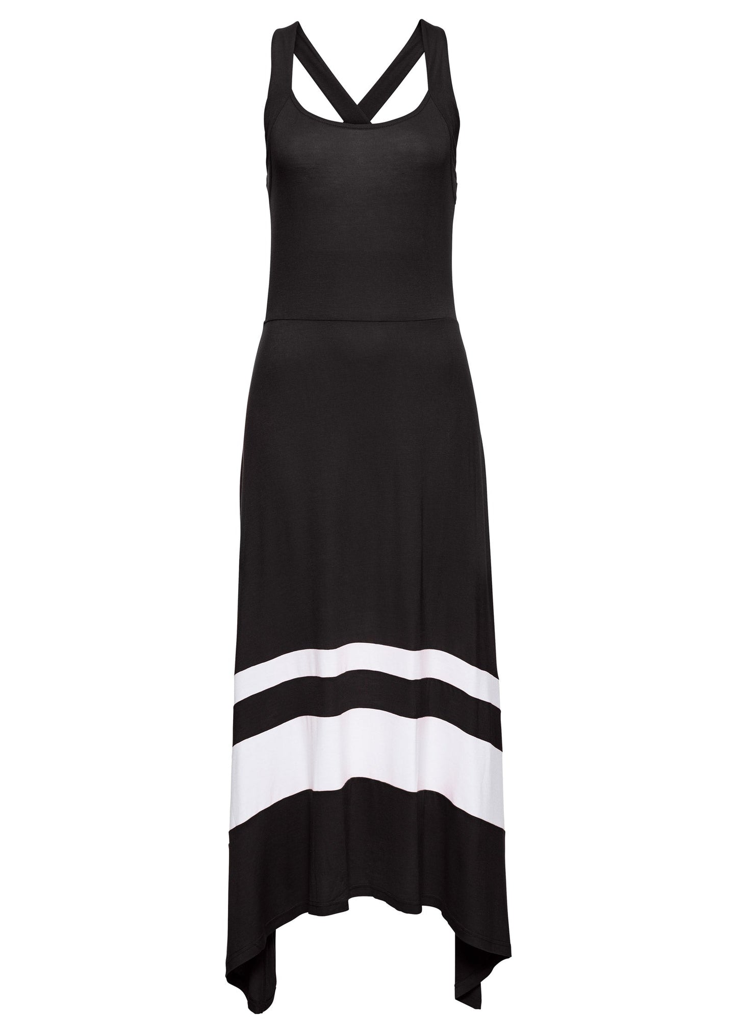 Color Block Maxi Dress - Black & White