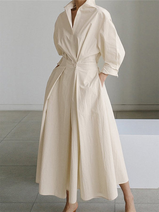 Janelle | Robe Maxi Élégante À Poches Et Manches Longues