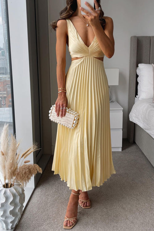 Océane | Robe Maxi Plissée Élégante