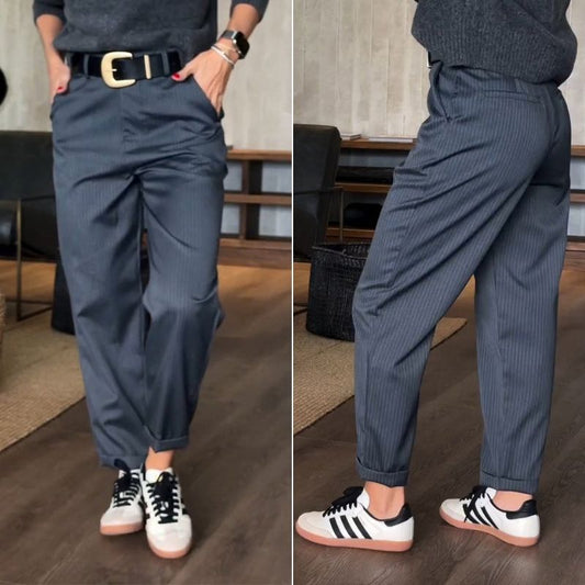 Jean | Pantalon Galbant Rayé En Coton Mélangé