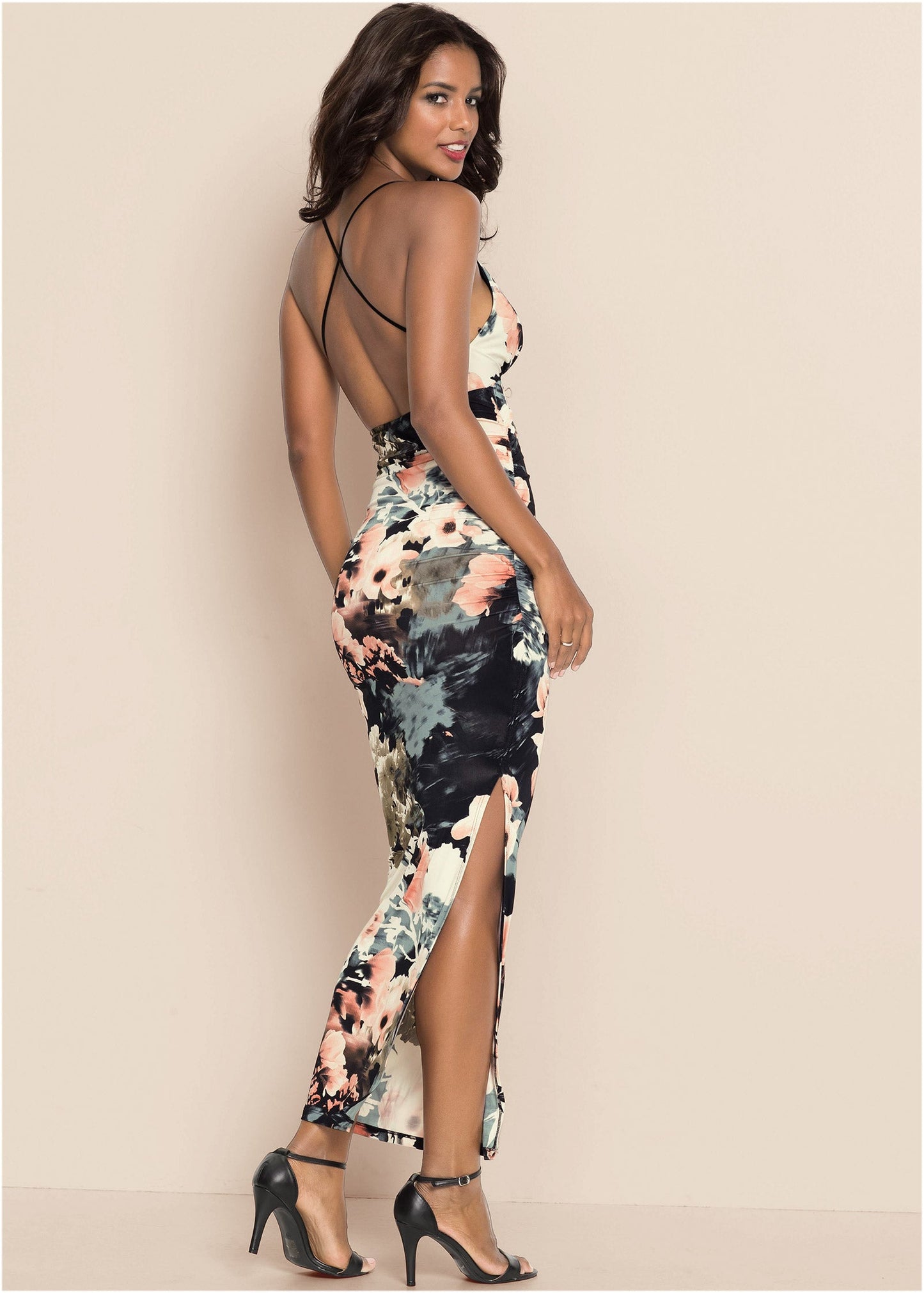 Floral Maxi Dress - Black Multi