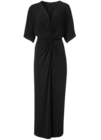 Twist Front Maxi Dress - Black