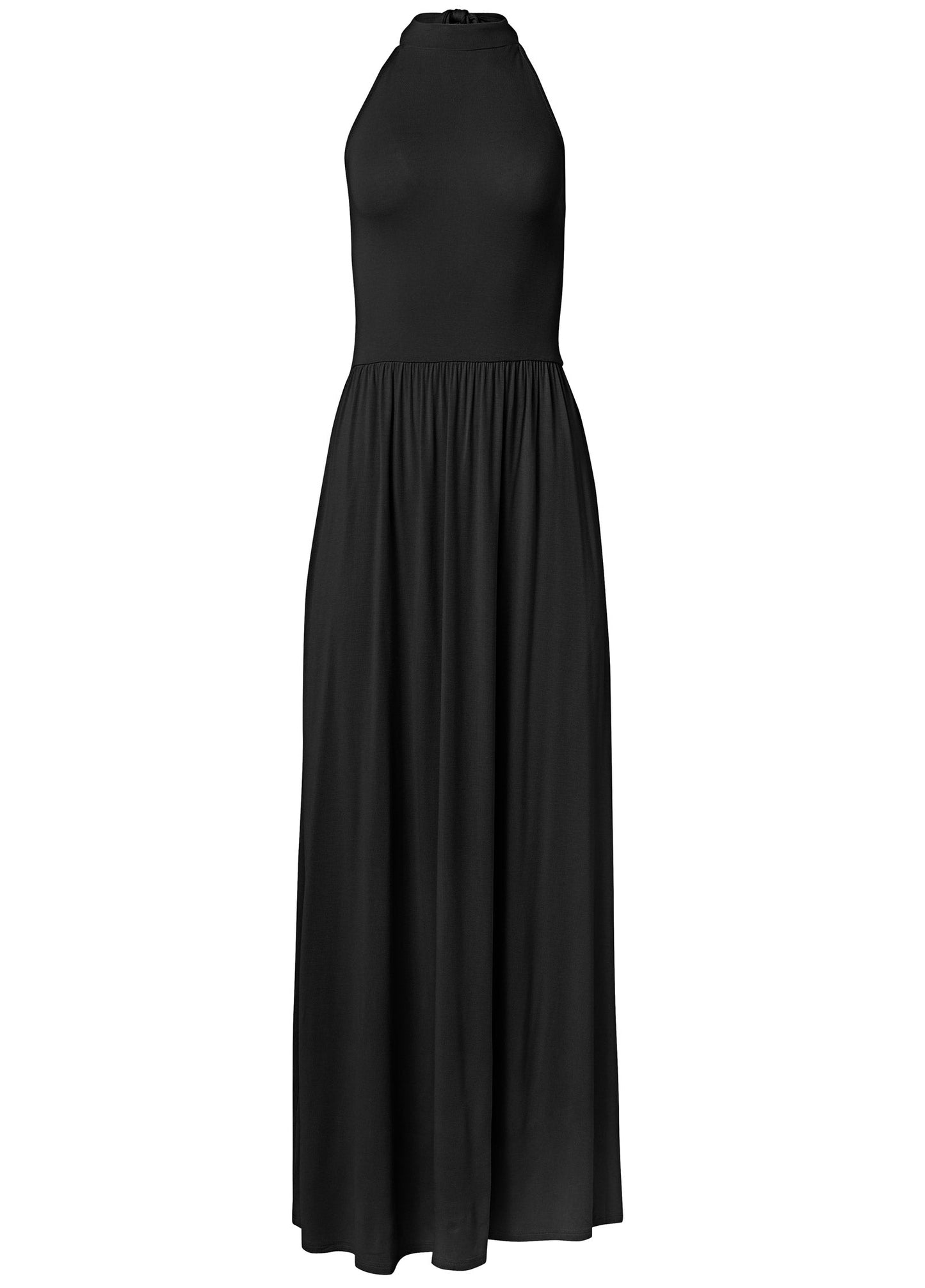 High Neck Maxi Dress - Black