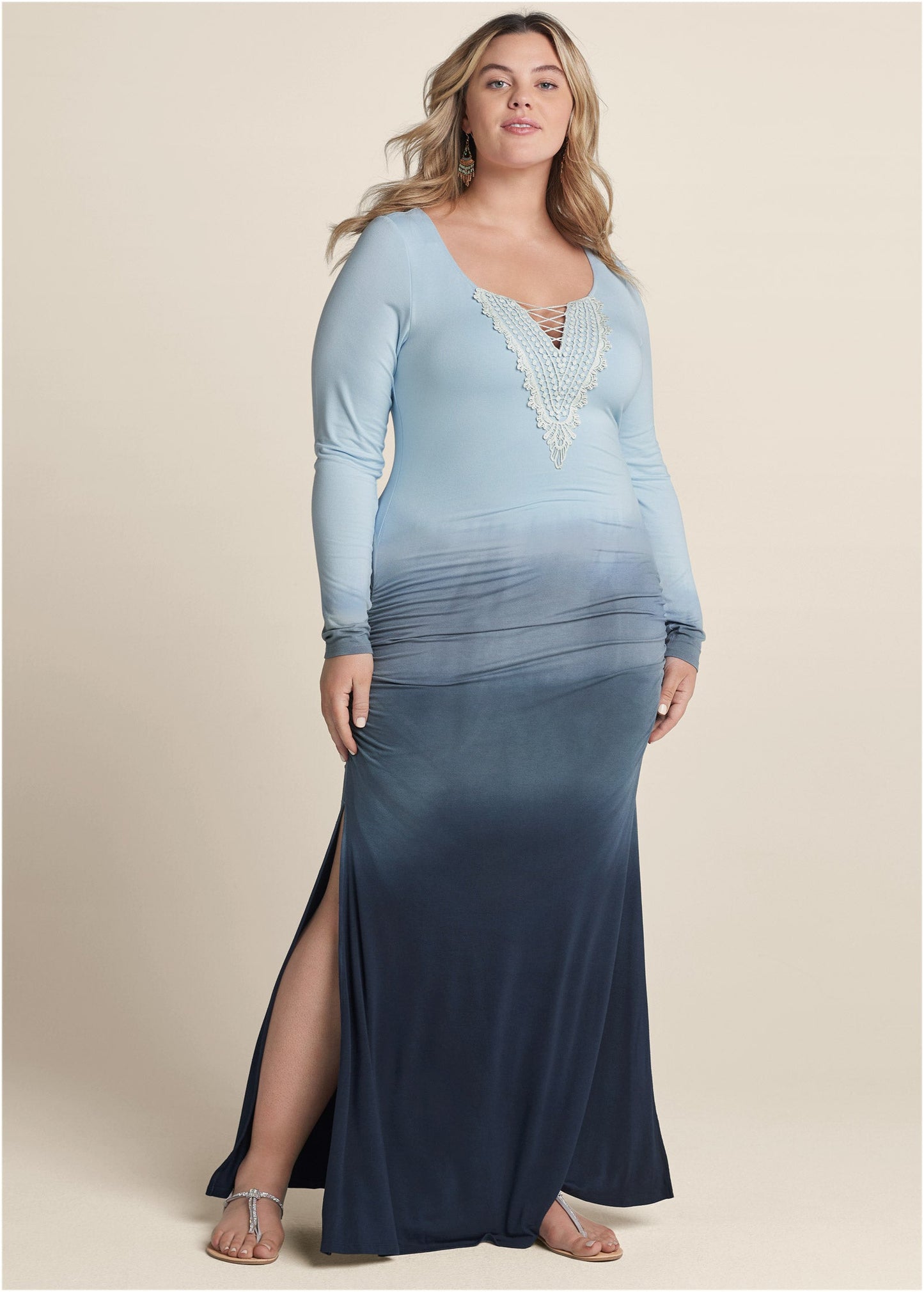 Strappy Ombre Maxi Dress - Blue Multi