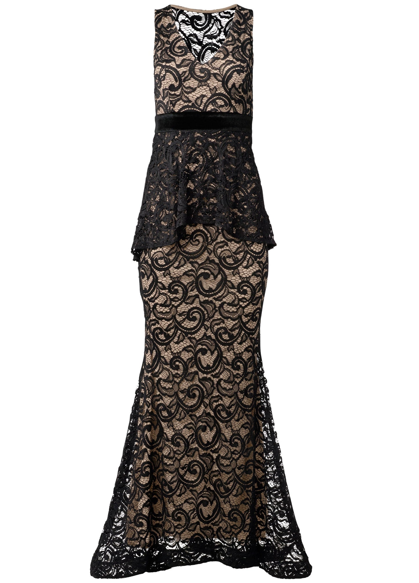 Tiered Lace Gown - Black