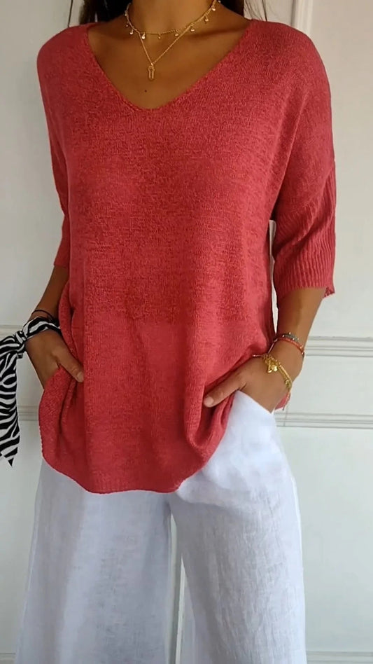 Anna | Top en Maille à Col En V