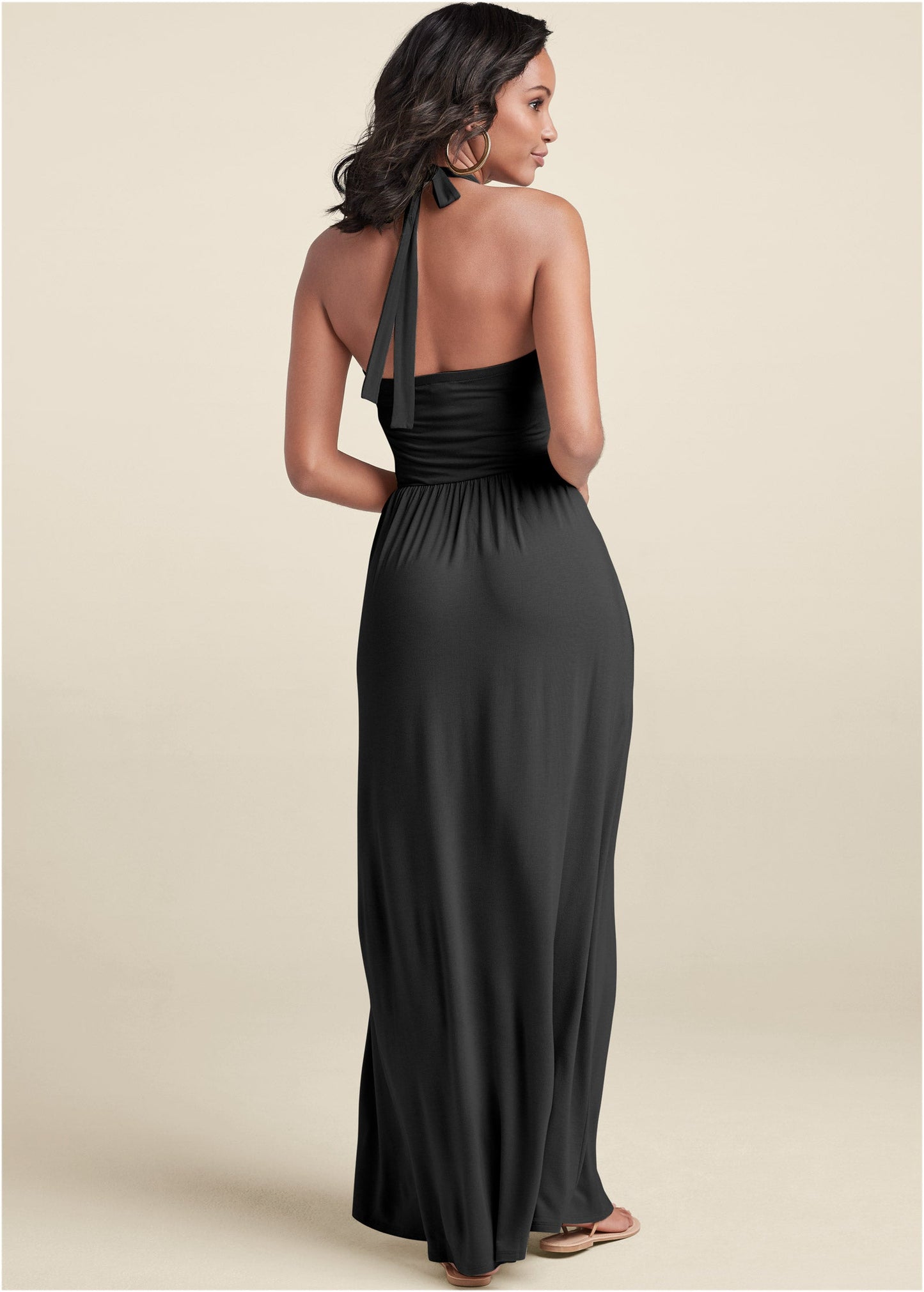 High Neck Maxi Dress - Black