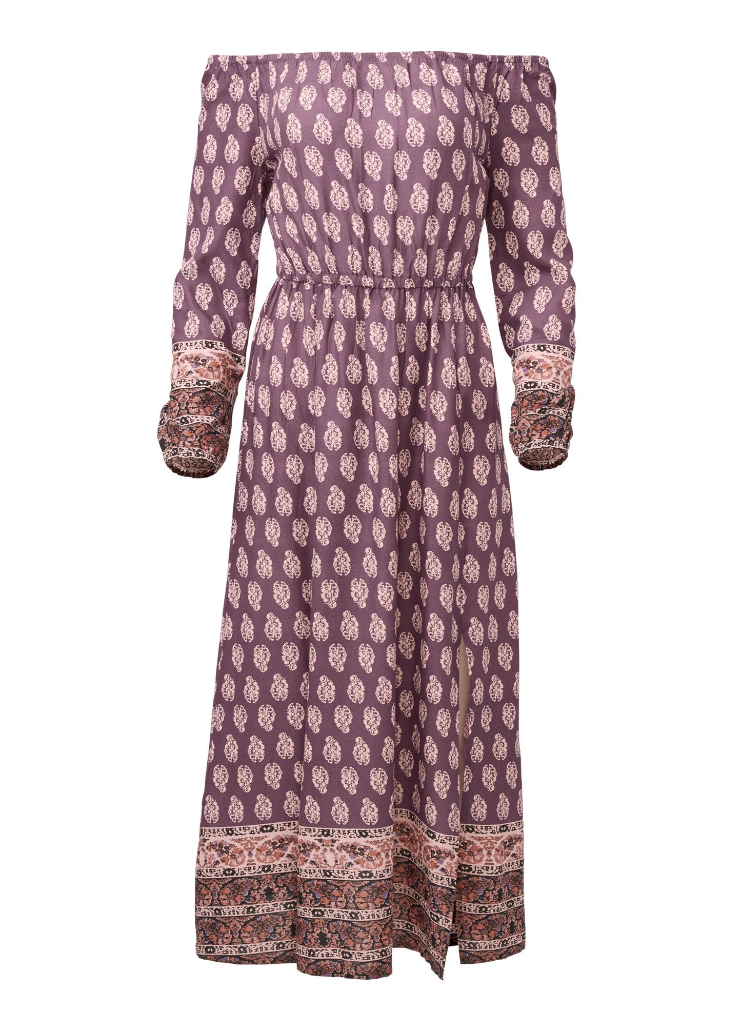 Paisley Printed Maxi Dress - Purple Multi