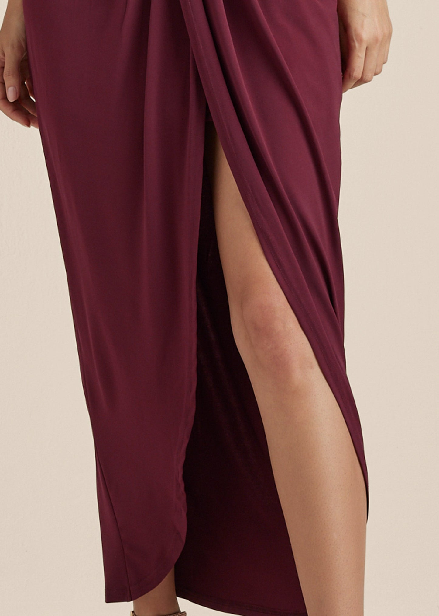 Drape Maxi Dress - Wine