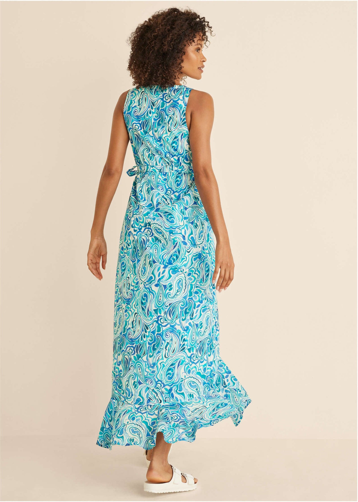 High-Low Wrap Dress - Pisces Paisley