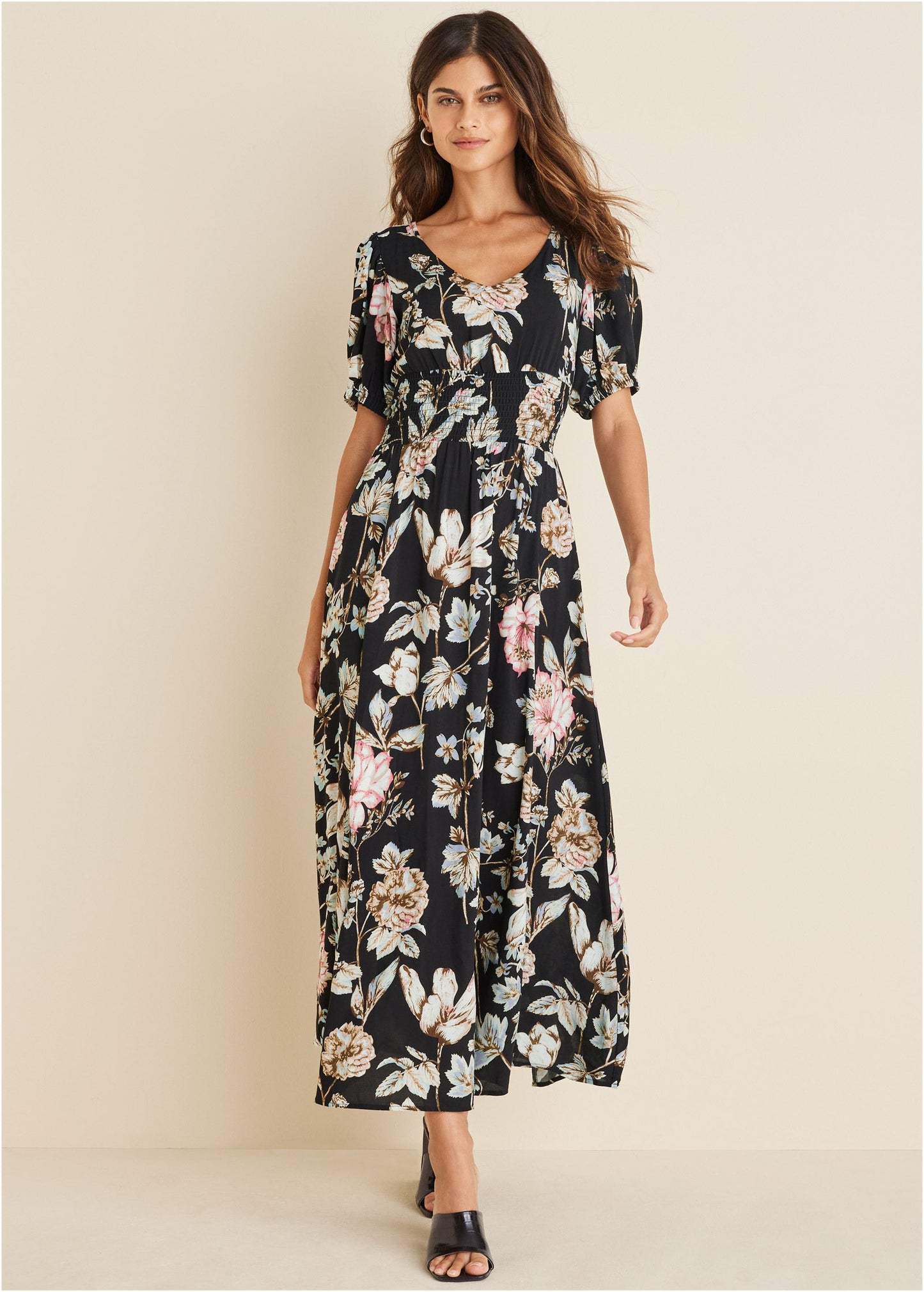 Floral Maxi Dress - Black Multi