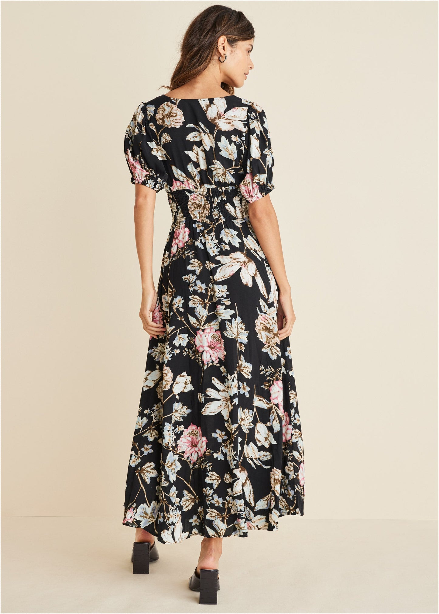 Floral Maxi Dress - Black Multi