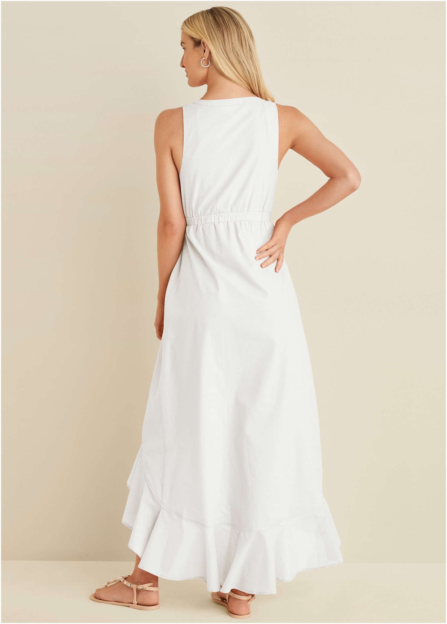 High-Low Wrap Dress - Off White