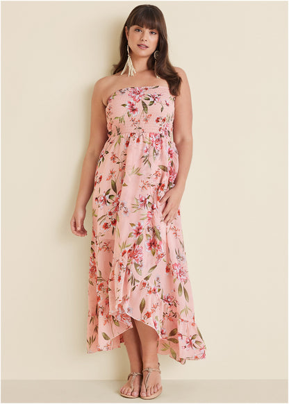 Strapless Smocked Maxi - Ethereal Floral