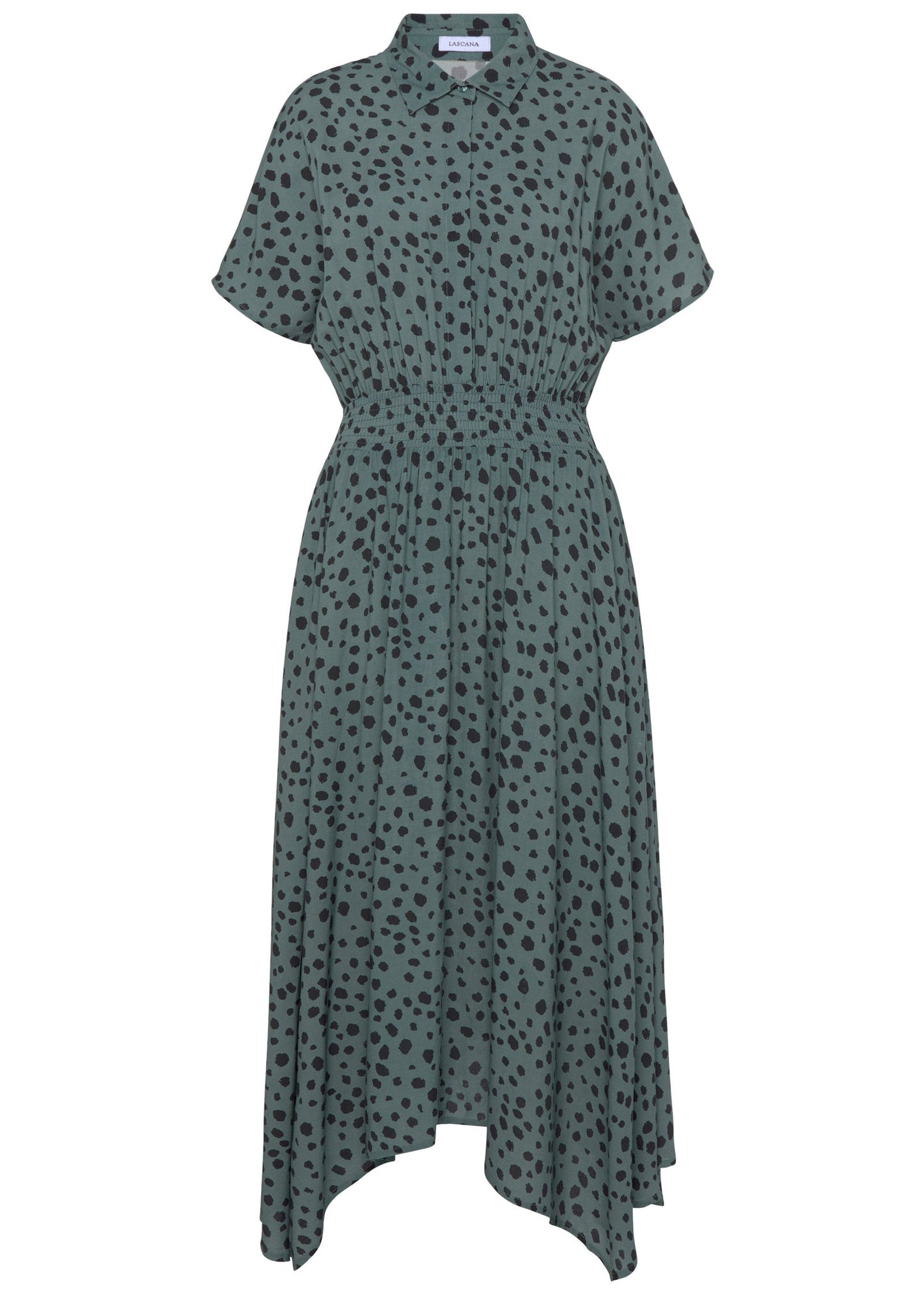 Collared Maxi Dress - Green & Black