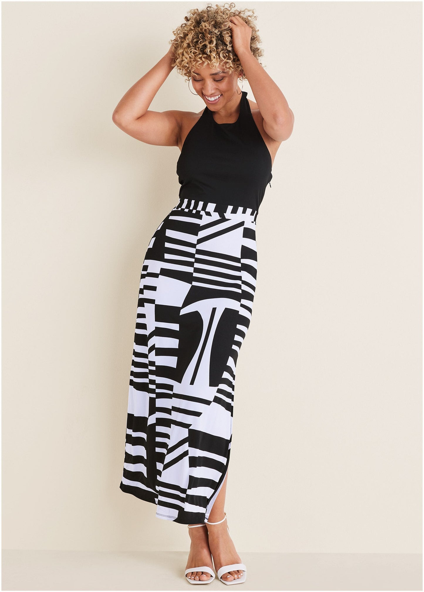 Twofer Maxi Dress - Modern Abstract