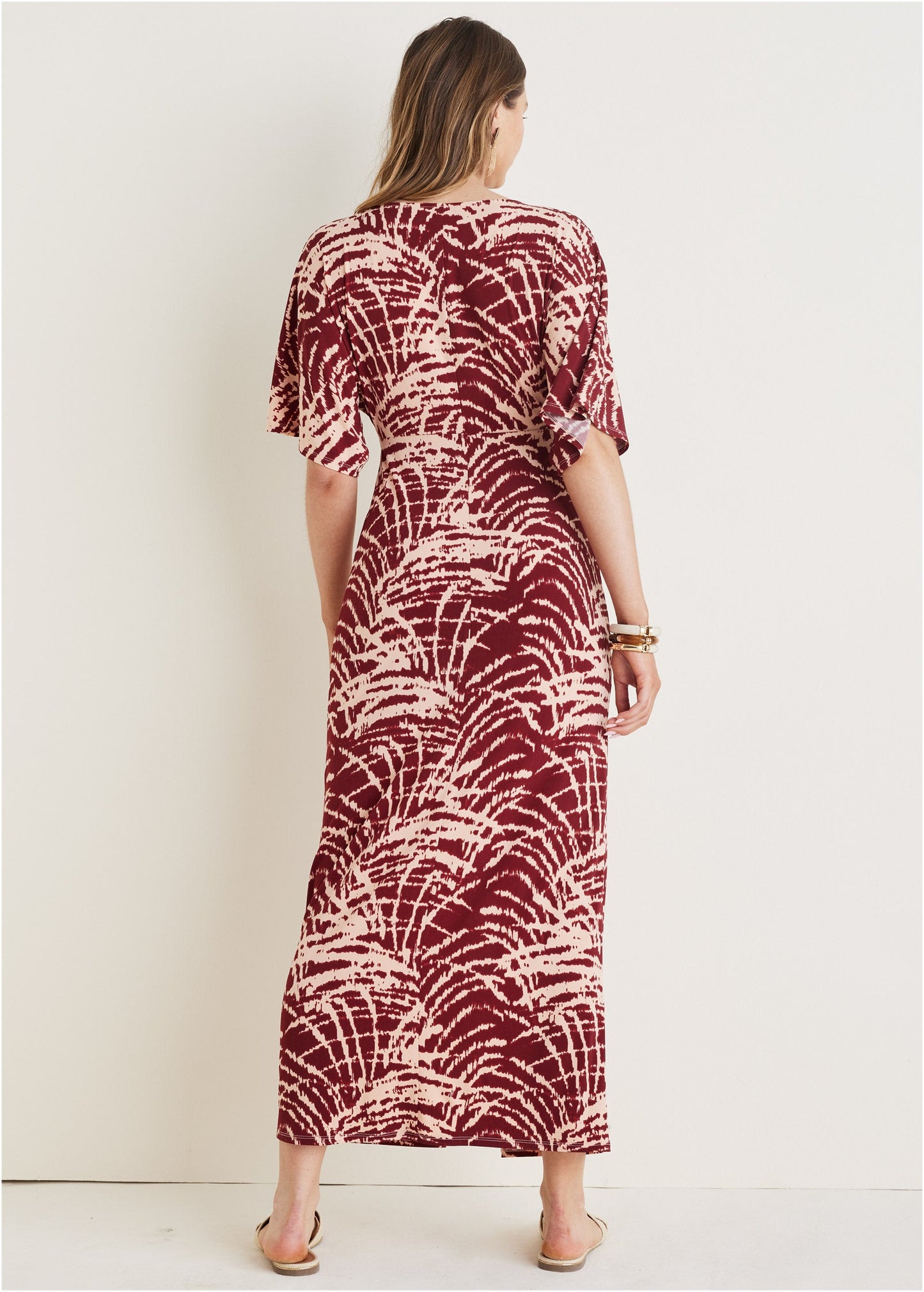 Twist Front Maxi Dress - Mystic Palm