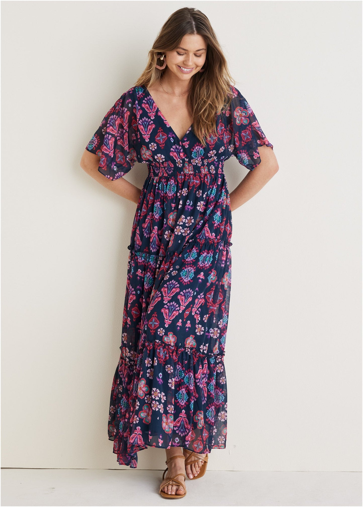 Flutter Sleeve Maxi Dress - Modern Folk Floral