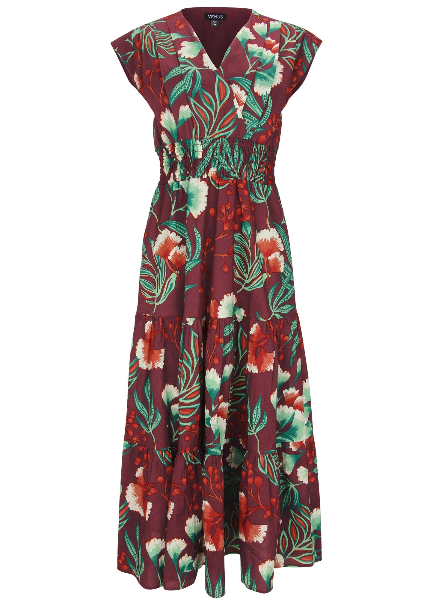 Smocked Waist Maxi Dress - Lake Botanical