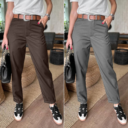 Jean | Pantalon Galbant Rayé En Coton Mélangé