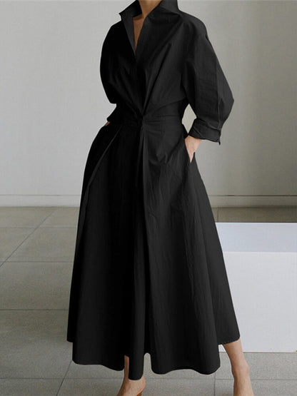 Janelle | Robe Maxi Élégante À Poches Et Manches Longues
