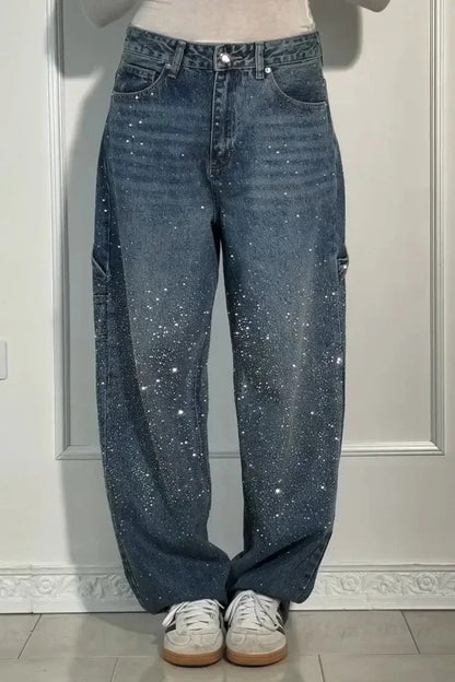Calypso | Pantalon Taille Haute à Jambes Larges avec Poches à Boutons