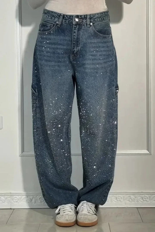 Calypso | Pantalon Taille Haute à Jambes Larges avec Poches à Boutons