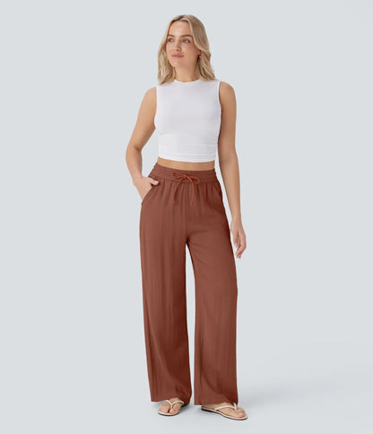 Faida | Pantalon Large En Lin Léger