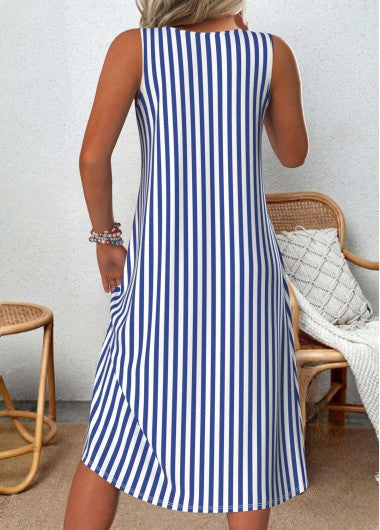 Sandy | Robe D'Été Sans Manches À Rayures