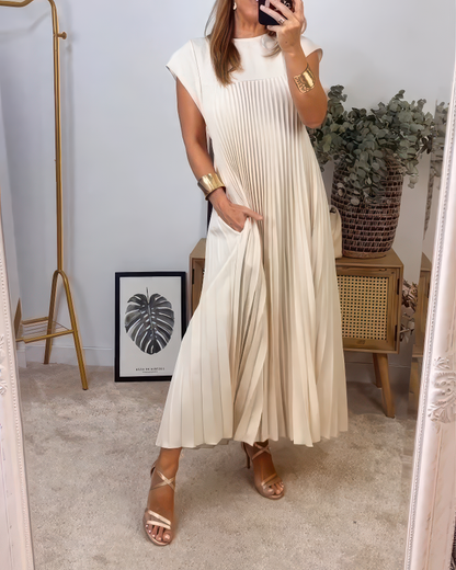 Cassie | Robe Longue Sans Manches En Tissu Fluide