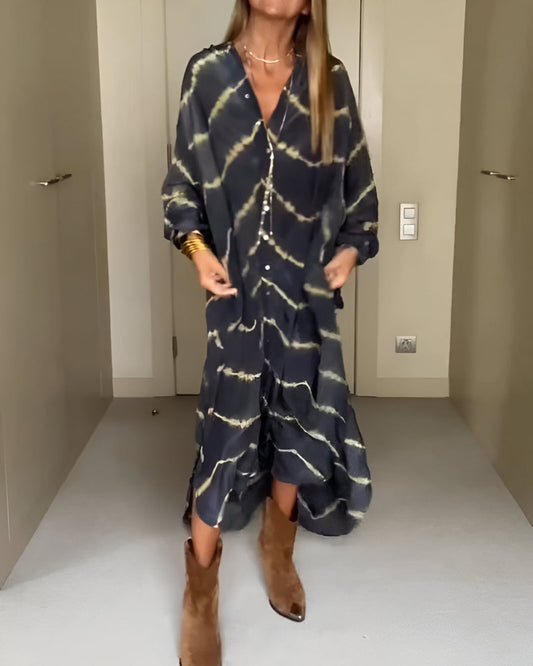 Lizy | Robe Maxi Bohème À Rayures Et Décolleté Plongeant