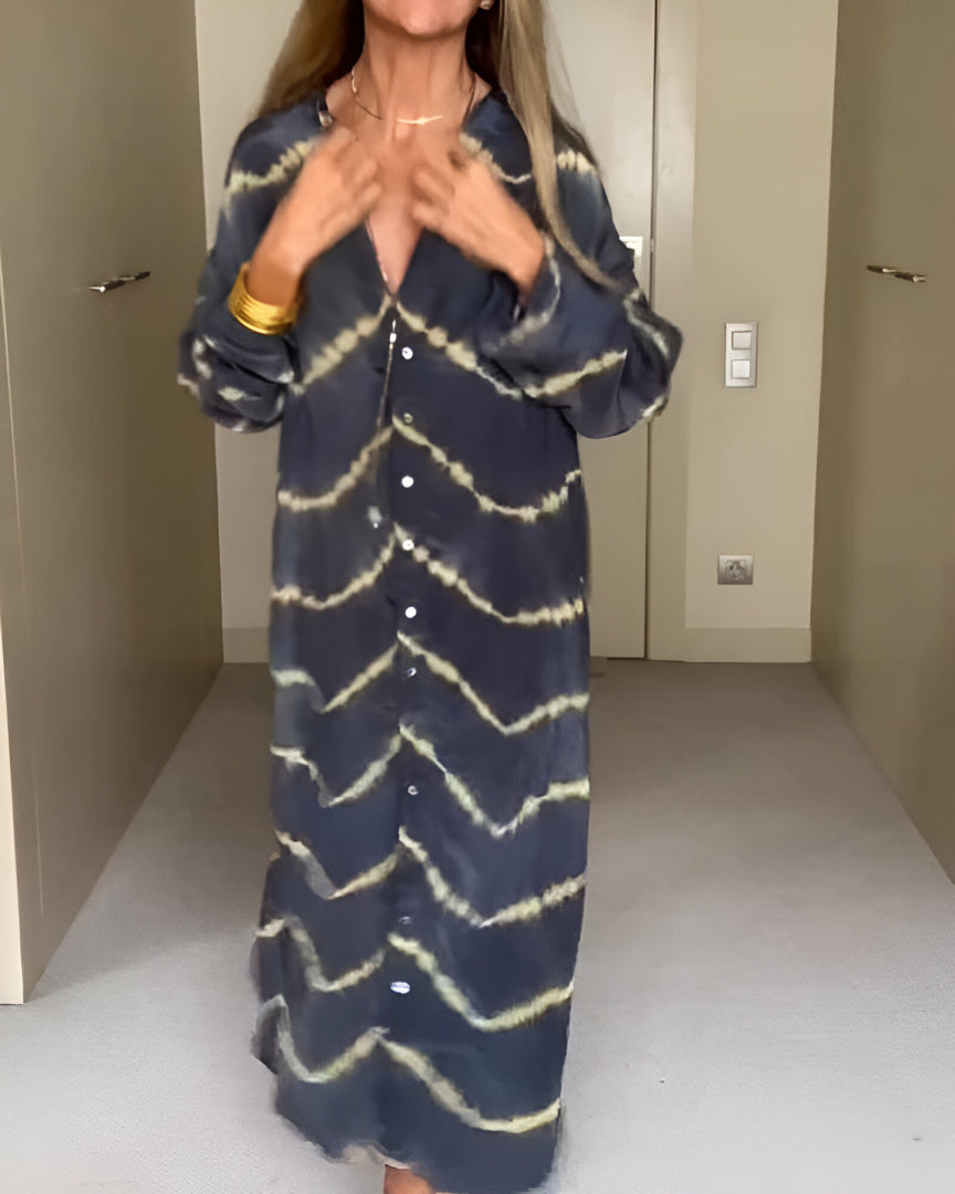 Lizy | Robe Maxi Bohème À Rayures Et Décolleté Plongeant
