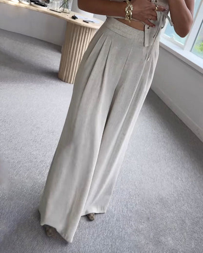 Ensemble Décontracté | Haut Noué Et Pantalon Fluide