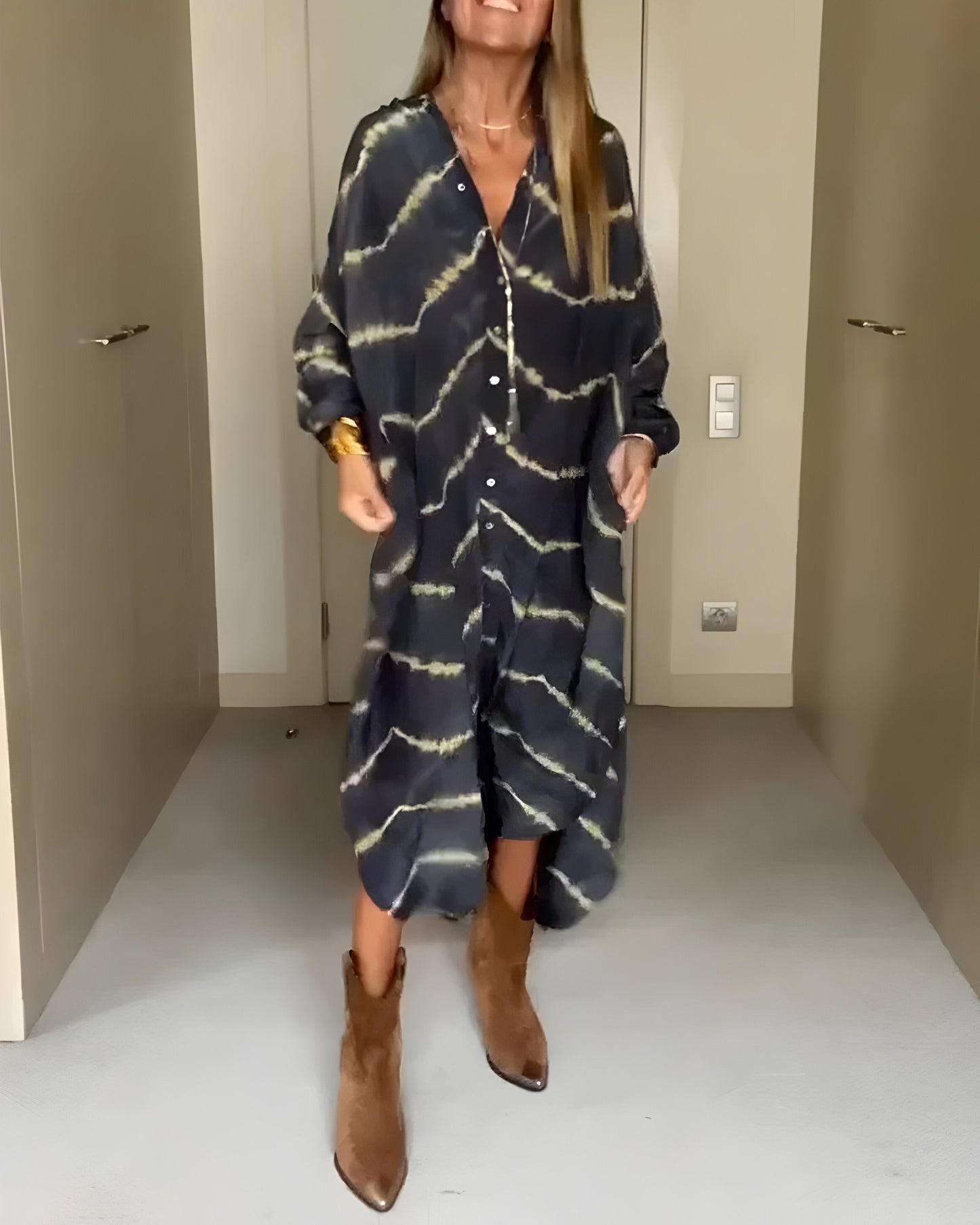 Lizy | Robe Maxi Bohème À Rayures Et Décolleté Plongeant