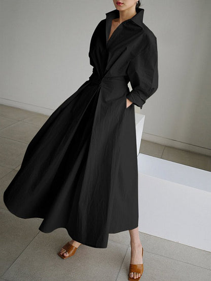 Janelle | Robe Maxi Élégante À Poches Et Manches Longues