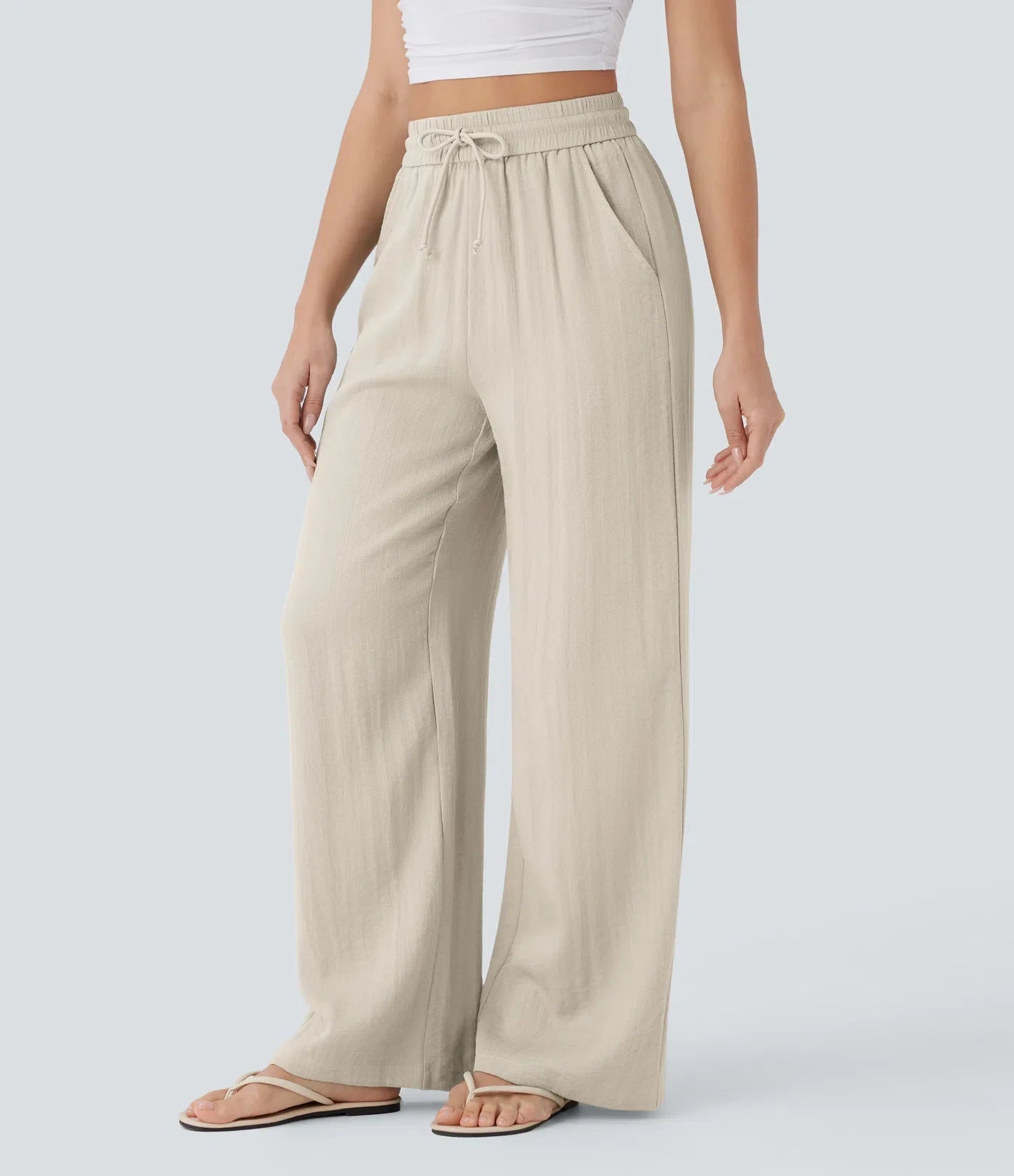 Faida | Pantalon Large En Lin Léger