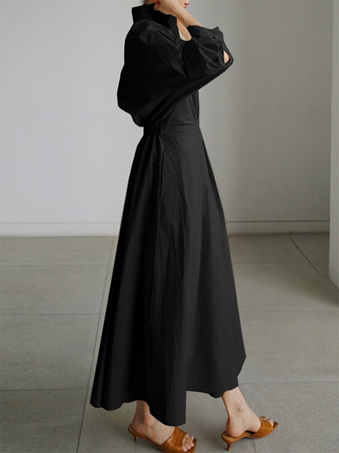 Janelle | Robe Maxi Élégante À Poches Et Manches Longues
