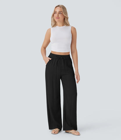 Faida | Pantalon Large En Lin Léger