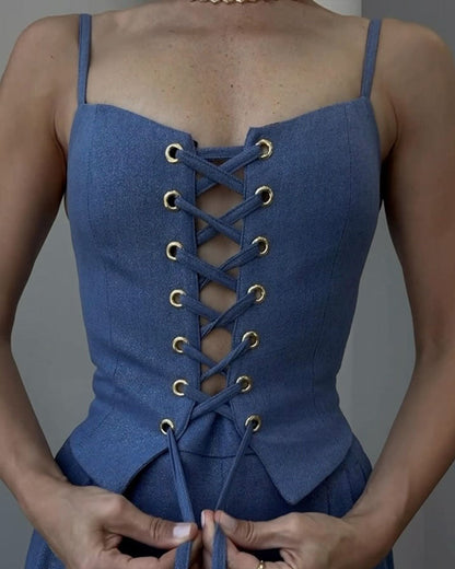 Ensemble Décontracté | Haut Noué Et Pantalon Fluide