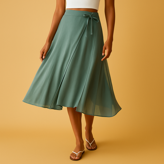 Emma | Jupe Midi Taille Haute Flatteuse