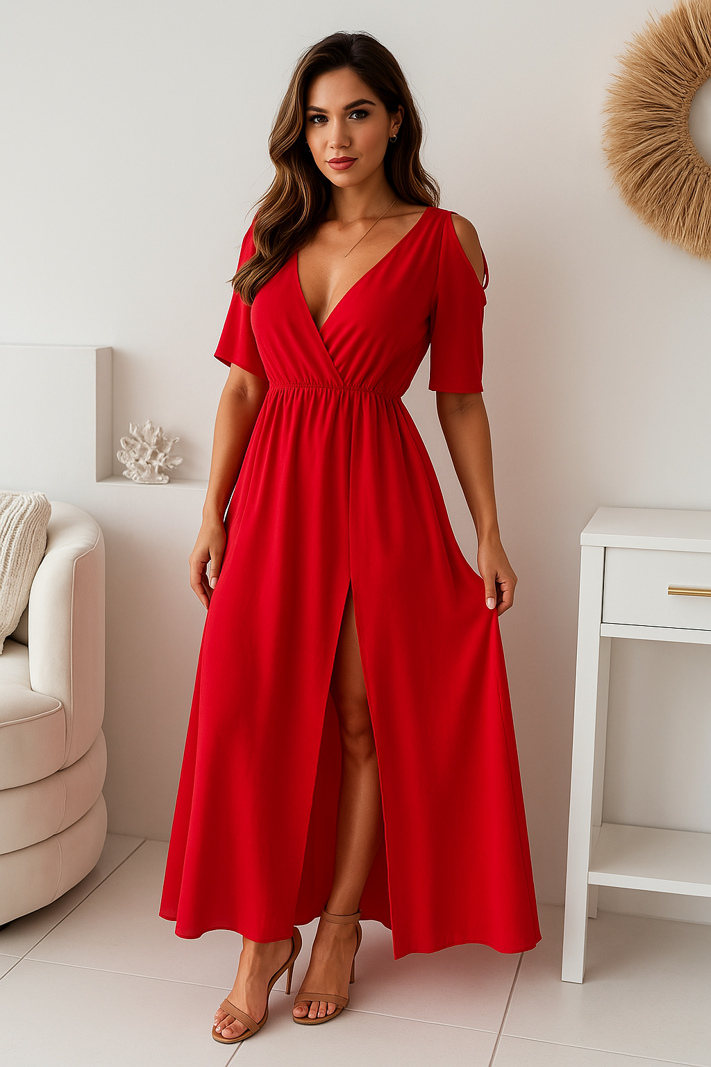 Leela | Robe Élégante Fendue