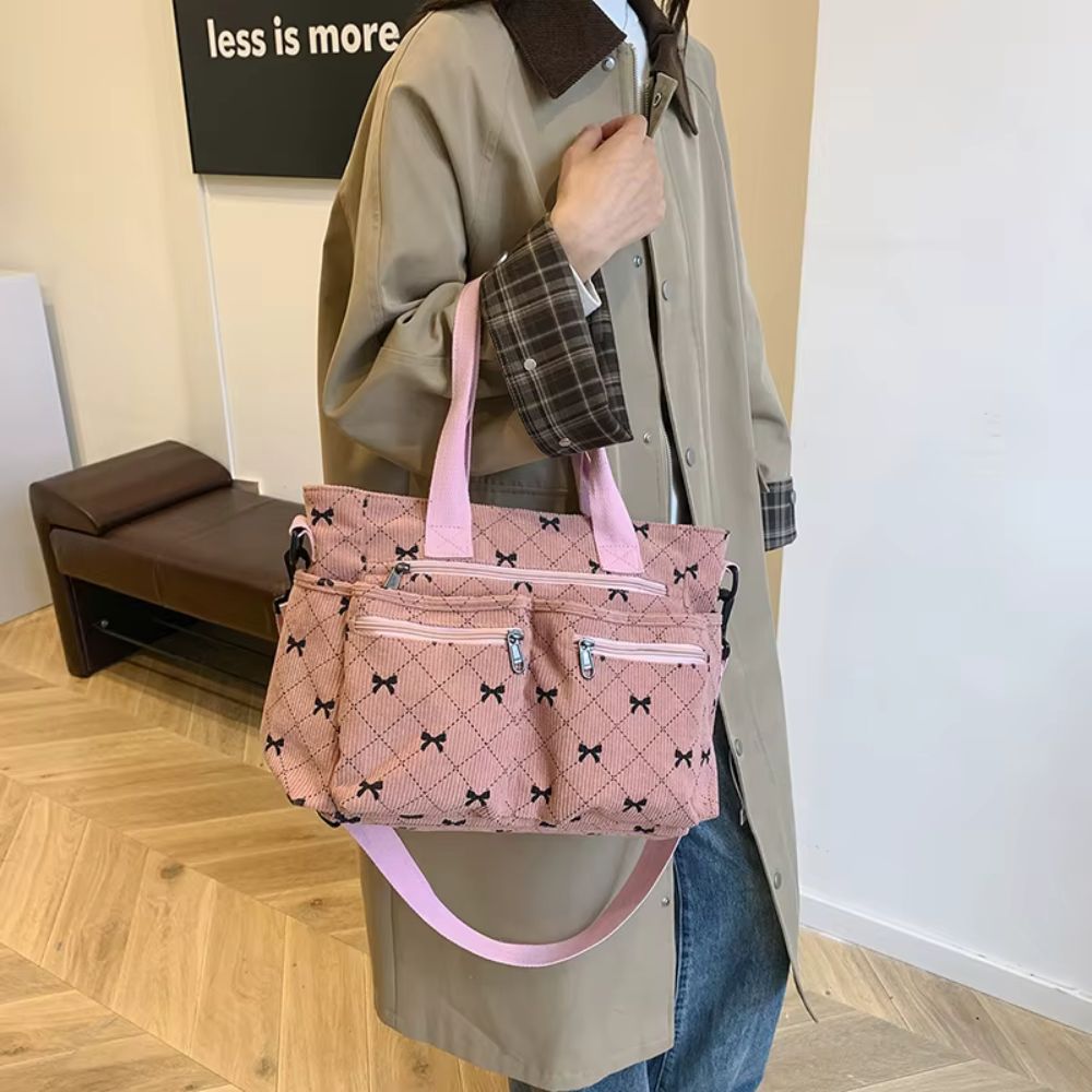 Kana | Sac En Velours Côtelé & Rubans