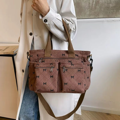 Kana | Sac En Velours Côtelé & Rubans