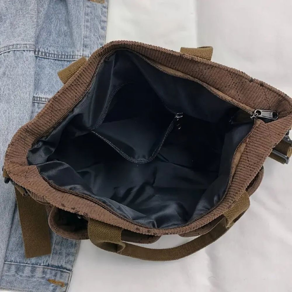 Kana | Sac En Velours Côtelé & Rubans